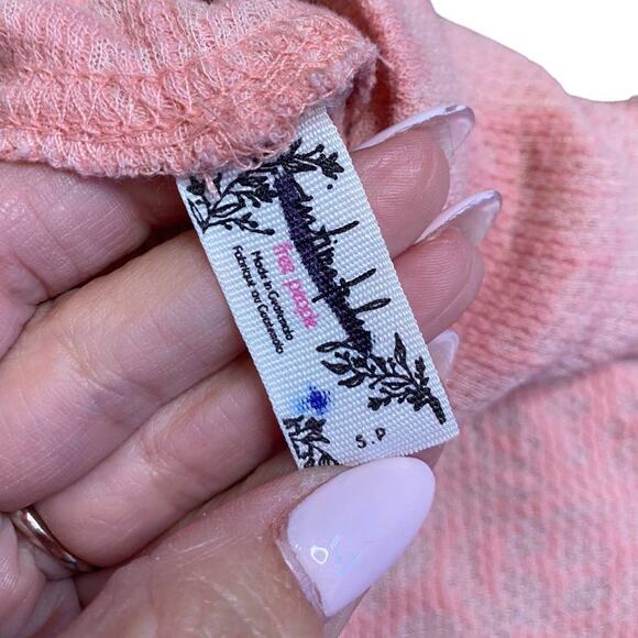 Free People You and I Baroque Turtleneck Top Baby Pink Small - Picture 5 of 5